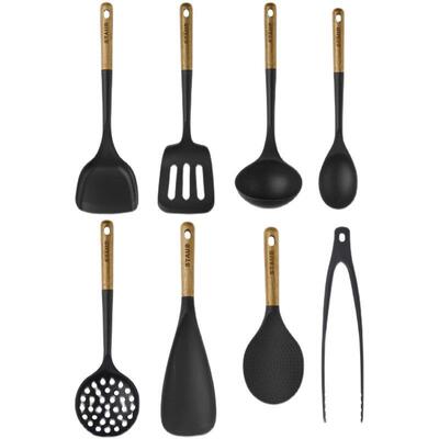 staub铸铁锅专用木柄矽胶铲不粘锅铲炒菜锅铲漏勺汤勺饭匙 牛排夹