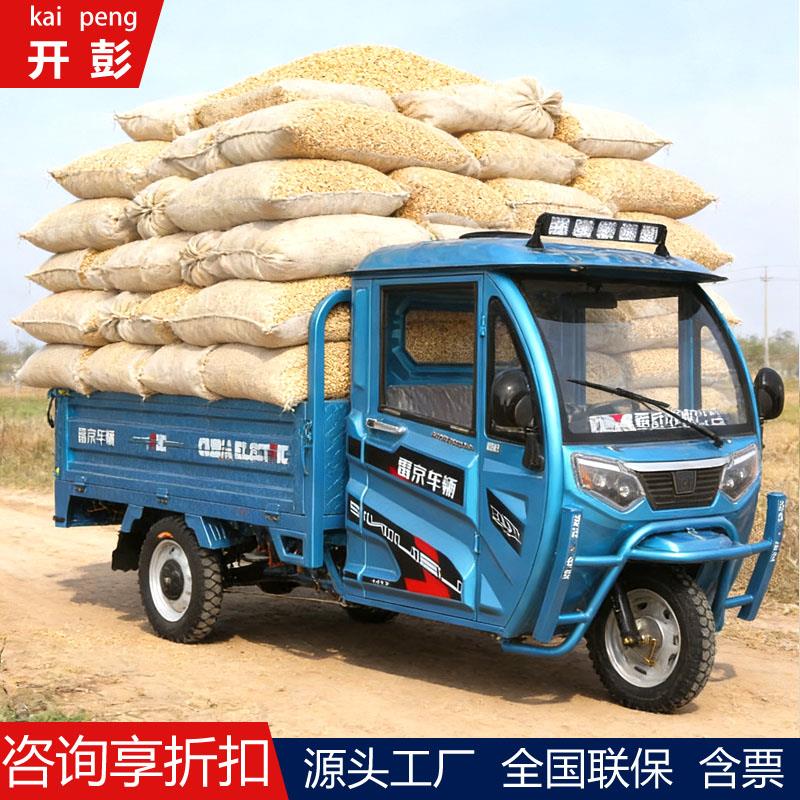 电动三轮车家用拉货半封闭驾驶室载重王电动车爬坡三蹦子农用车3