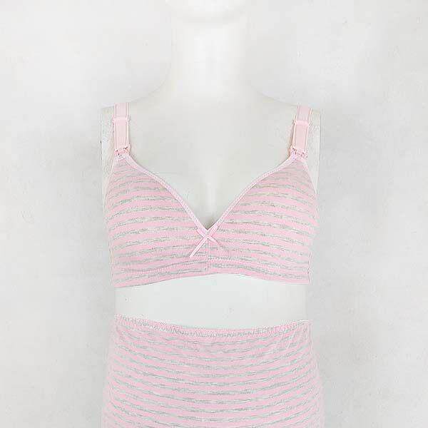 断码canlemon孕妇装全棉纯棉条纹文胸可哺乳内衣日本无钢圈简约