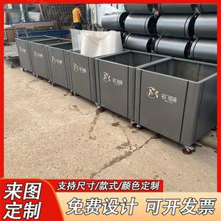 户外不锈钢花箱隔断铁艺外摆商用围栏室外广场长方形定制组合花槽