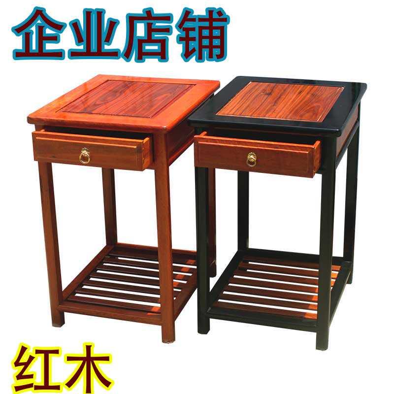 红木小茶几花梨木茶水架抽屉实木客厅置物架茶水桌桌边几新中式