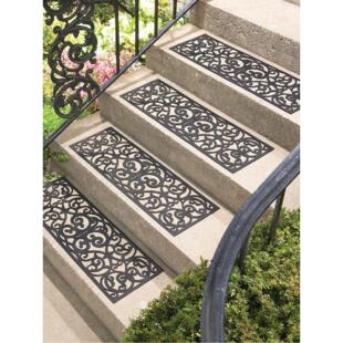 厂家直销图案裁剪设计简洁时尚新颖的橡胶地板垫防滑楼梯垫花园垫