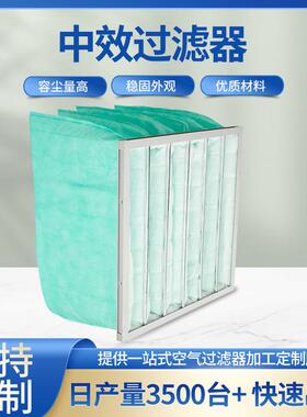厂家定制中效袋式空气过滤器中央空调除尘过滤器F5袋式中效过滤器
