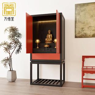 实木佛龛供桌神台家用新中式立柜现代小型简约白蜡木神龛佛台佛柜