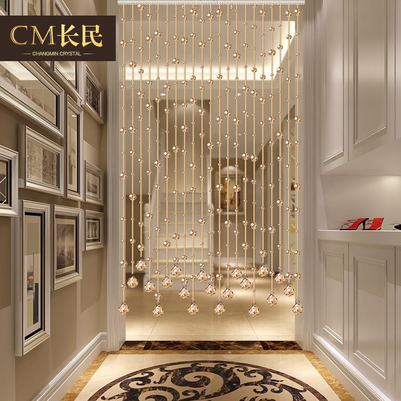 水晶珠帘门帘串珠珠子新款隔断帘客厅卧室卫生间对门免打孔吊帘子