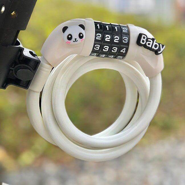 自行车密码锁卡通设计防盗锁具 山地车钢缆安全锁可爱车锁
