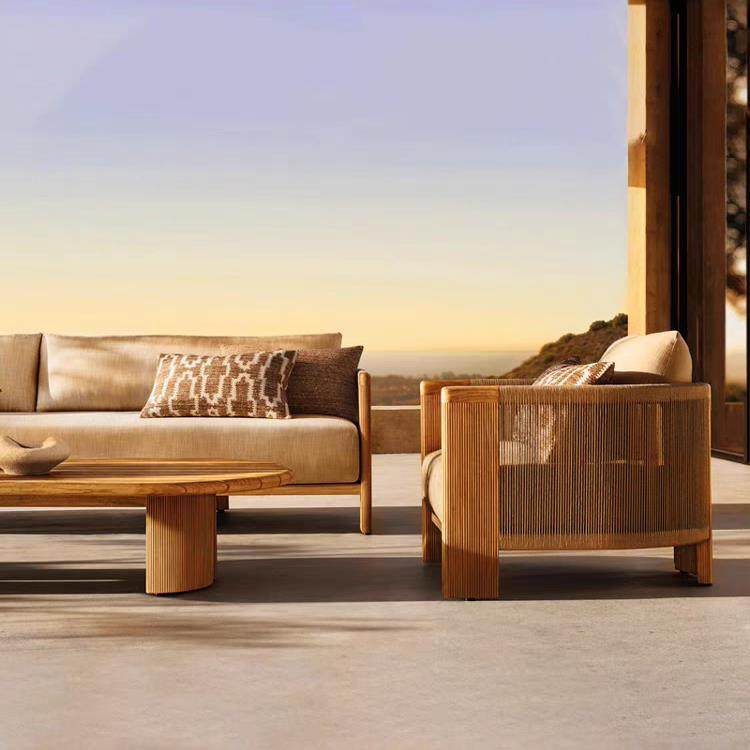 户外柚木藤编沙发别墅休闲 组合实木茶几花园庭院室外家俱阳台防,住宅家具,户外沙发,淘宝优惠券,粉丝福利购,淘宝优惠卷