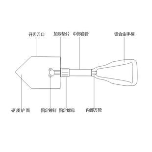 多功能铲子户外铁锹全钢淬火小锹 Q2折叠锹