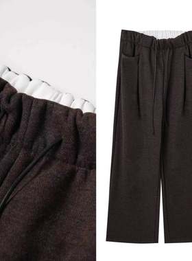 【小四专享】慵懒加厚保暖宽松休闲裤拖地阔腿抽绳高腰裤子1112