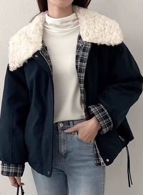 AndM高端Studio 加绒加厚保暖棉服女时尚洋气百搭棉衣外套1217