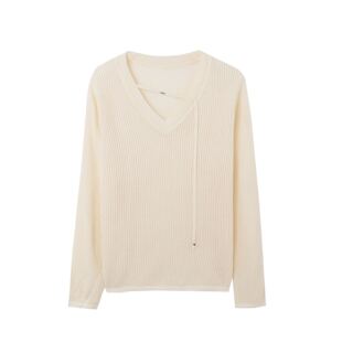 女装 毛衣针织衫 镂空V领高级感显瘦上衣长袖 9.16 小四专享