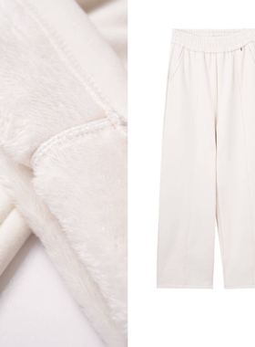 【甜甜圈专享】加绒加厚阔腿裤休闲弯刀裤子58397