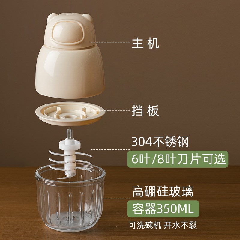 宝宝辅食机插电家k用小型料理机切蒜器搅拌机绞肉泥打蒜泥打蛋机
