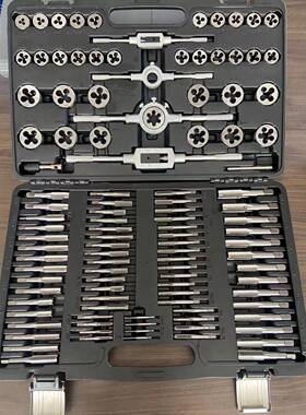 新款110pc丝锥板牙套装110件套手用丝锥板牙组合套装防跌落测试