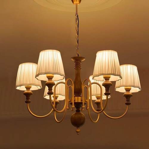 新款美式复古客厅吊灯法式中古风主灯书房南洋风卧室餐厅吸顶灯