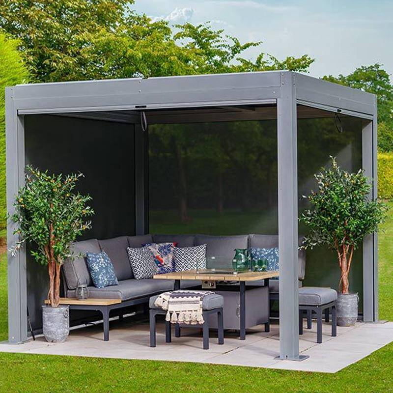 可翻转户外遮阳防雨凉亭电动折叠棚凉亭铝合金百叶翻板阳光房