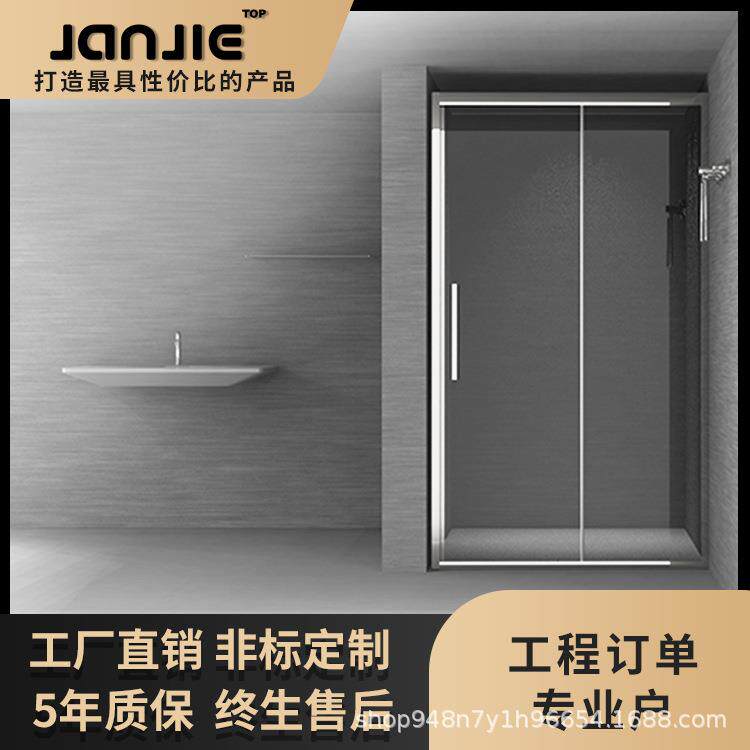 整体淋浴房简约一体式移门式沐浴房干湿分离浴室玻璃隔断洗澡间