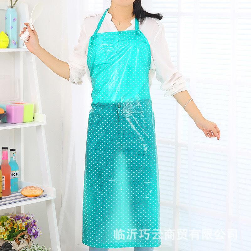 新款直销防水防油围裙PVC无袖厨房洗碗透明围兜加长塑料男女塑胶
