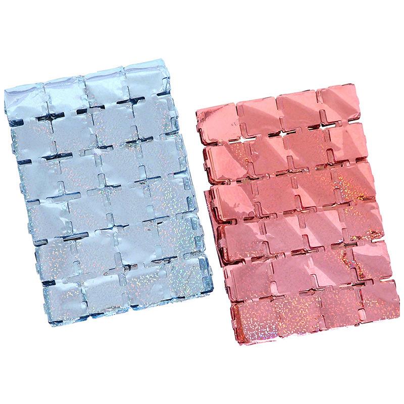 直销新款镭射小方块雨丝帘派对装饰流苏帘生日场景布置方块门帘节