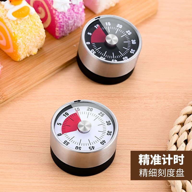 直销新款跨境厨房定时器不锈钢计时器带磁吸学生时间提醒器家用机
