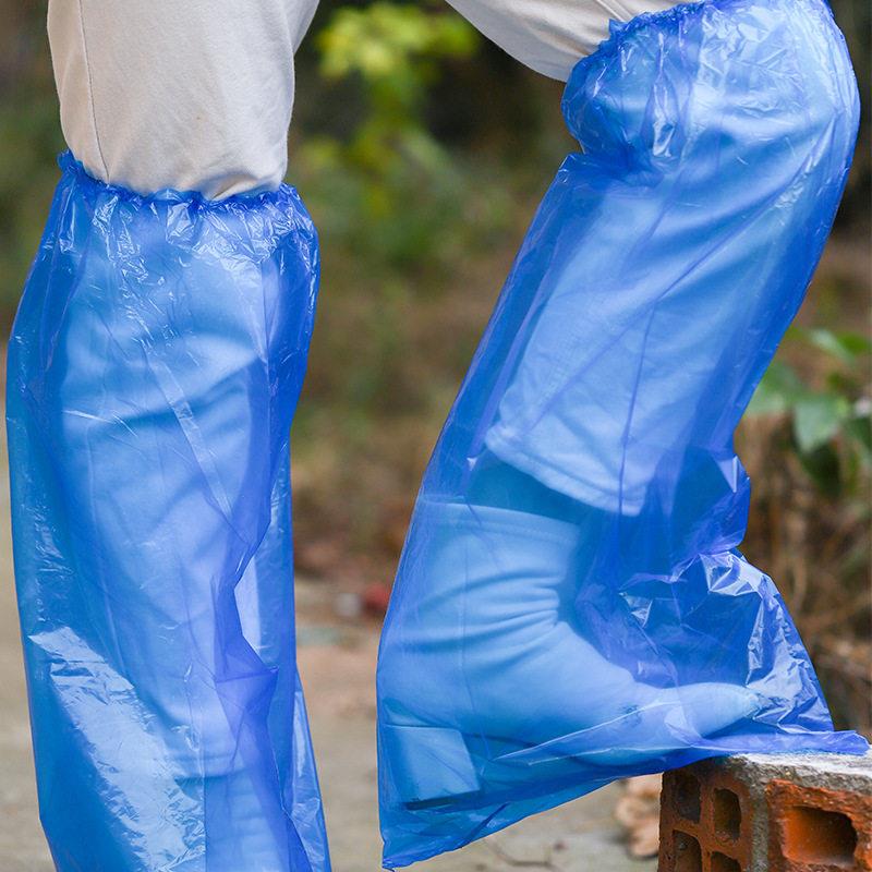 新款直销一次性鞋套雨靴套养殖防护漂流防滑隔污塑料中长筒家居加