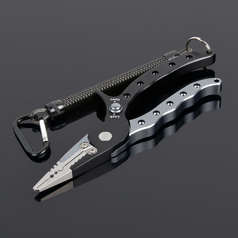 直销新款品牌路亚钳 CNC加工太空铝路亚钳钨钢刃口钓鱼钳PE鱼线钳