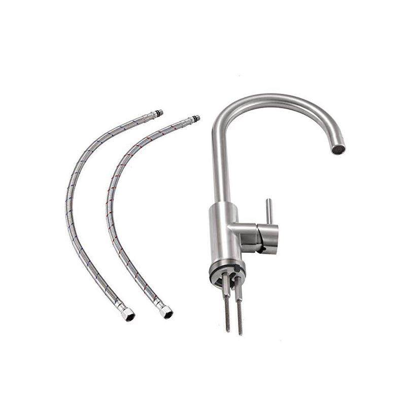 直销新款304不锈钢拉丝可旋转水龙头冷热厨房洗菜盆洗水槽水龙头