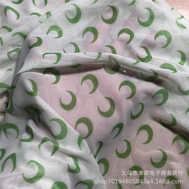 新款直销氨纶网弹力网40D涤氨网布数码印花布料 时尚服装网红女装