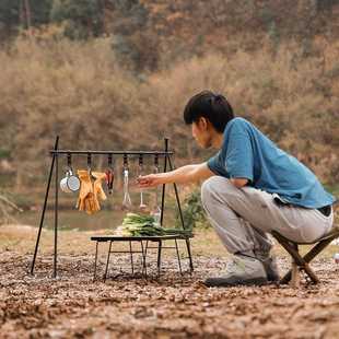 直銷新款 戶外野營(yíng)置物架鋁合金大號(hào)可折疊便攜晾衣架露營(yíng)燈架旅游