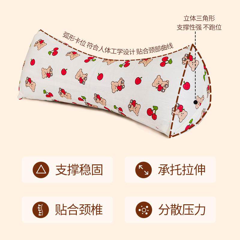 新款直销纯棉荞麦壳三角枕护颈椎枕花草枕家用成人腰靠枕午睡枕荞