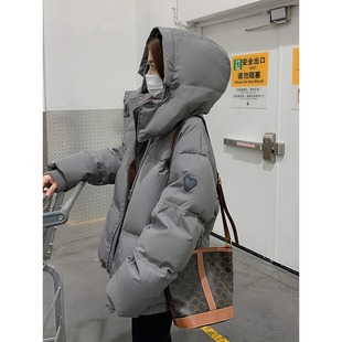 宽松加厚棉袄小个子棉衣面包外套 韩版 连帽羽绒棉服女短款 秋冬新款