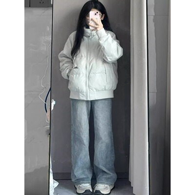 短款羽绒棉服女款冬季2025年新款小个子修身情侣加厚立领冬装外套