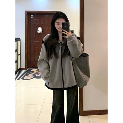 灰色短外套女2025年春秋季新款爆款韩系冬厚独特超好看高级感休闲