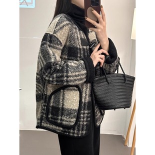 小香风毛呢外套女冬季加厚新款2025爆款韩版加绒小个子高级感上衣