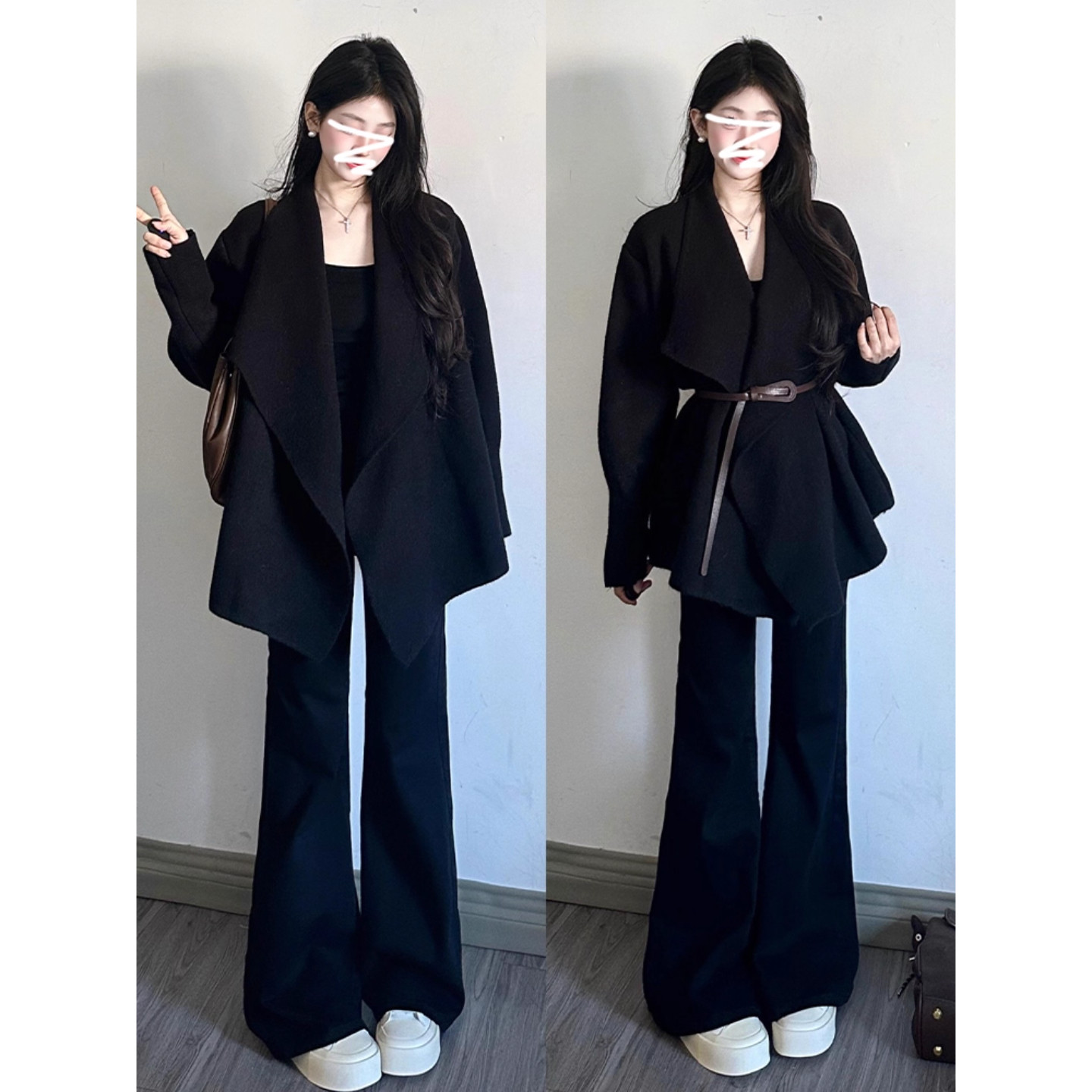 2025新款慵懒风韩系高级感黑色翻领针织开衫毛衣外套女秋冬小个子,女装/女士精品,毛衣,淘宝优惠券,粉丝福利购,淘宝优惠卷