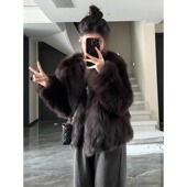 秋冬新款 环保仿皮草外套女短款 仿皮毛一体仿狐狸毛高级感毛毛大衣