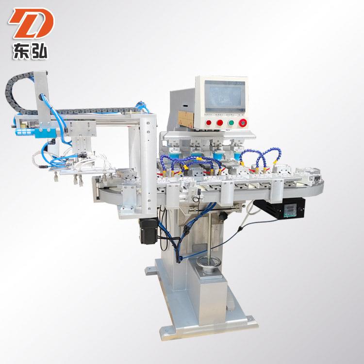 电器外壳商标电子塑胶多色转盘移印机带机械手下料