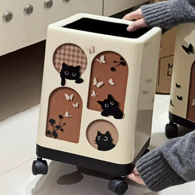 尊都好喜欢新买的移动垃圾桶