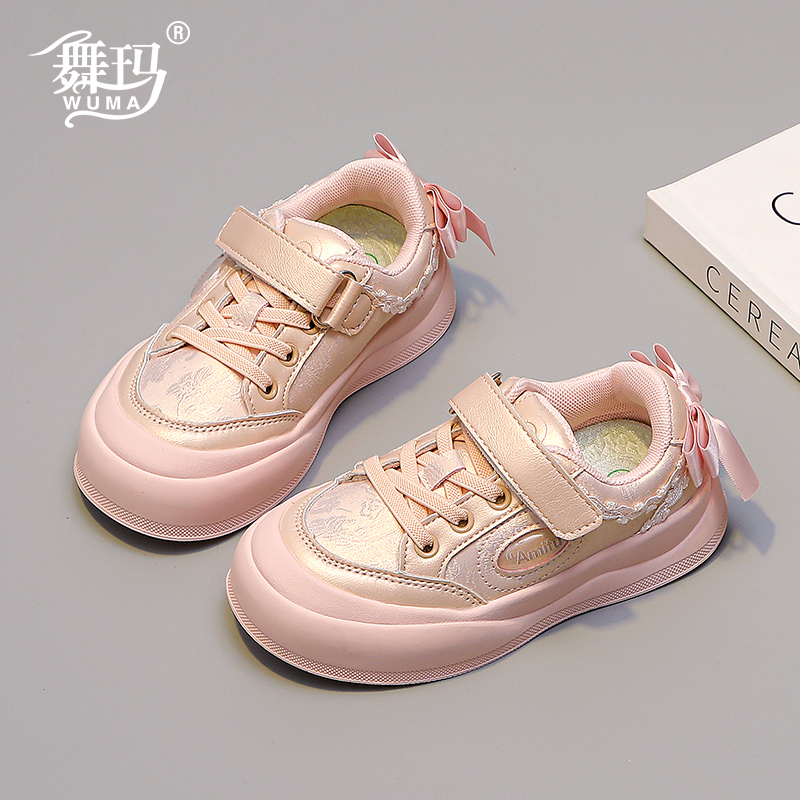 舞玛女童秋季皮面软底板鞋