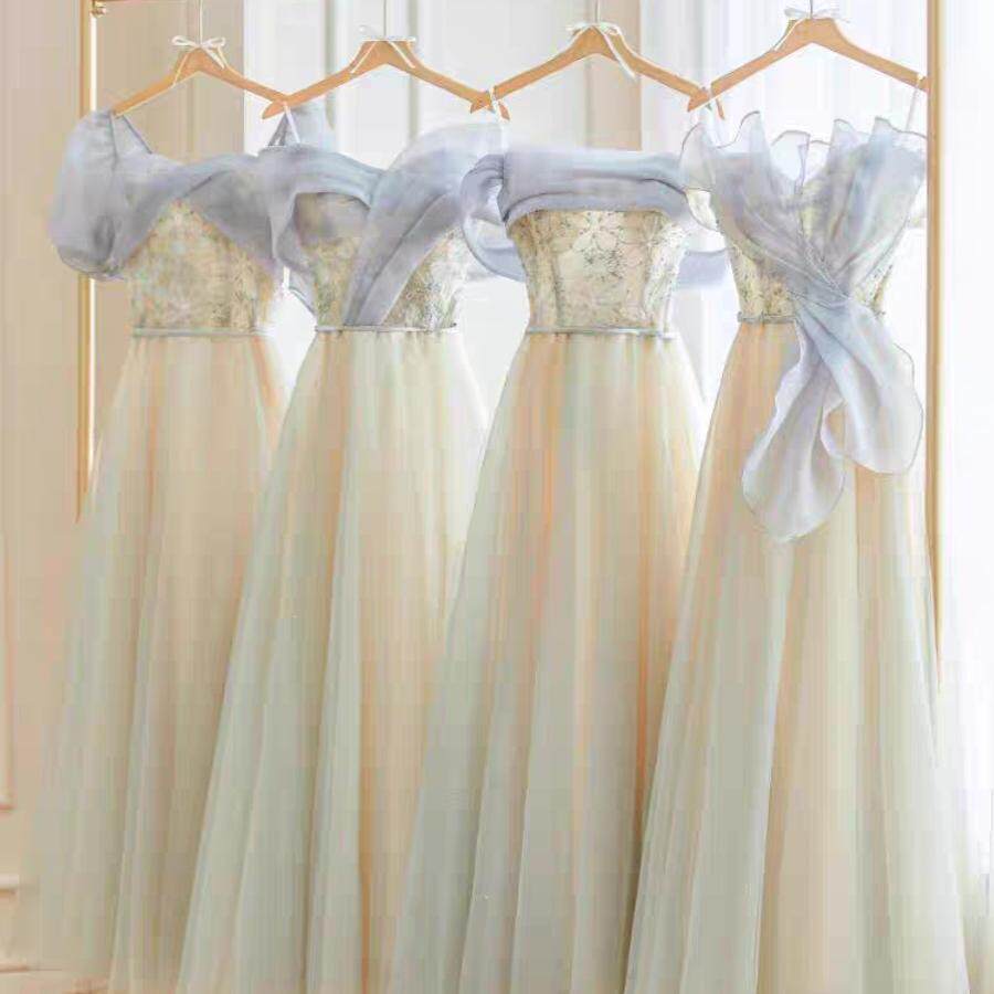 出租赁借婚礼伴娘服2025新款显瘦姐妹团气质小众高级感成人礼服裙