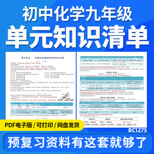 2026初中化学单元知识清单知识点总结考点归纳汇总初三九年级下册电子版资料