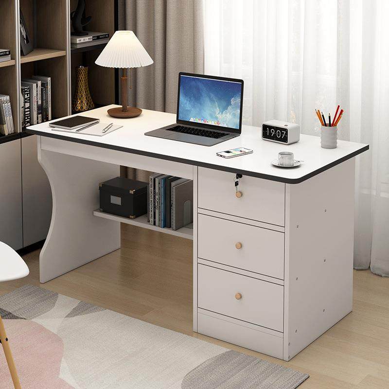 家用写字台学生带锁带抽屉简约台式电脑桌卧室小书桌简约办公桌