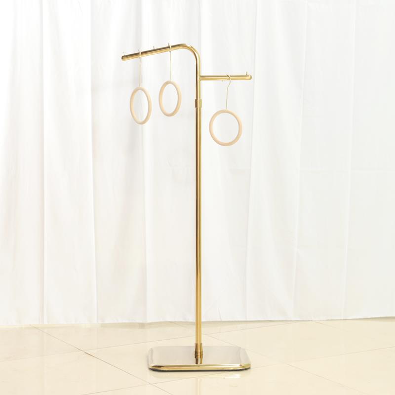 服装店展示架落地式衣帽架正侧挂橱窗道具陈列架简约不锈钢挂衣架