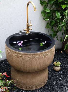 QPX庭院拖把池室外花园水槽洗手台盆院子阳台洗手池圆形洗墩布池