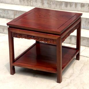 中式正方形实木边桌榆木客厅四方小茶几边柜花架简约沙发边几新款