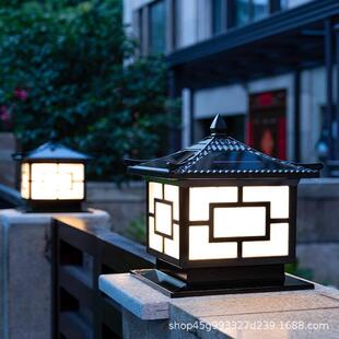 太阳能柱头灯室外庭院围墙灯大门柱子户外防水别墅墙头灯家用超亮