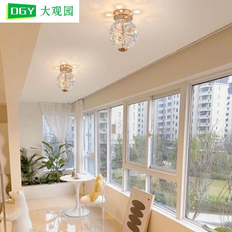 大观园过道吸顶灯法式轻奢水晶入户玄关门厅氛围高级感走廊阳台灯