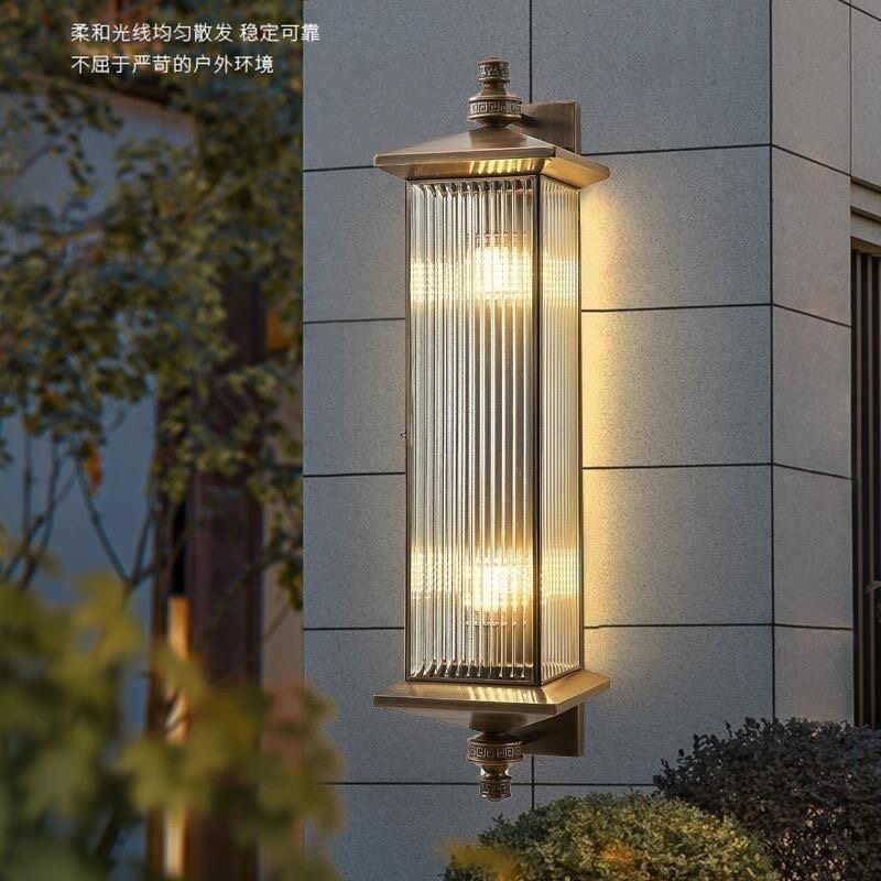 全铜太阳能户外壁灯室外防水庭院过道走廊家用别墅大门露台壁灯