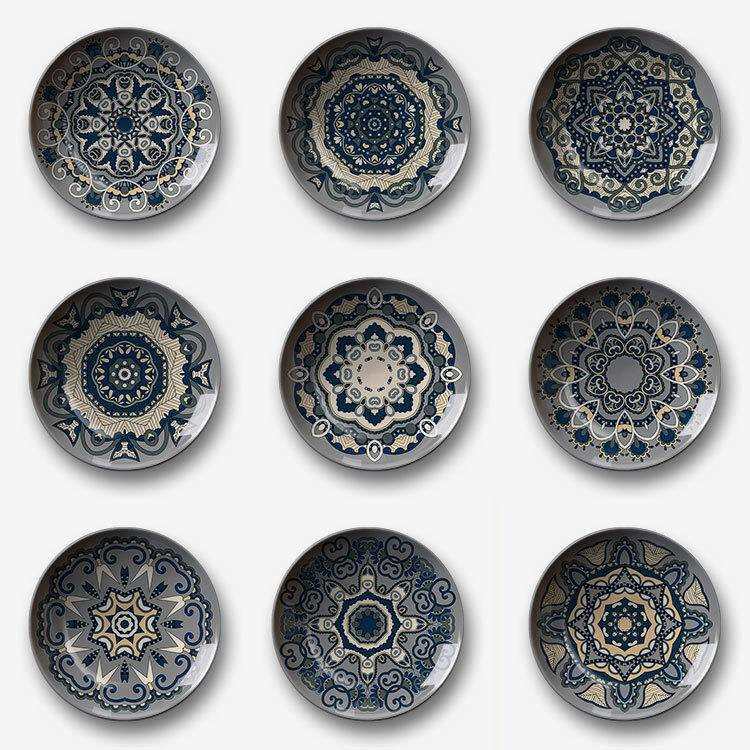 欧式传统花卉花纹装饰挂盘圆形装饰画盘子墙画照片盘子壁挂盘