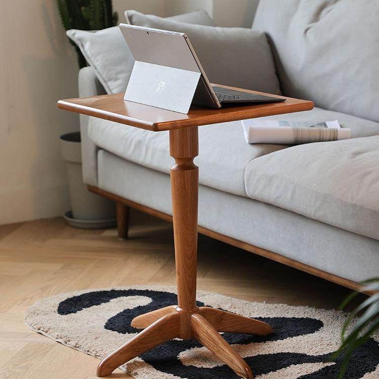 W6设计圆形简约现代边几樱桃木纯实木茶几方几大理石小户型实